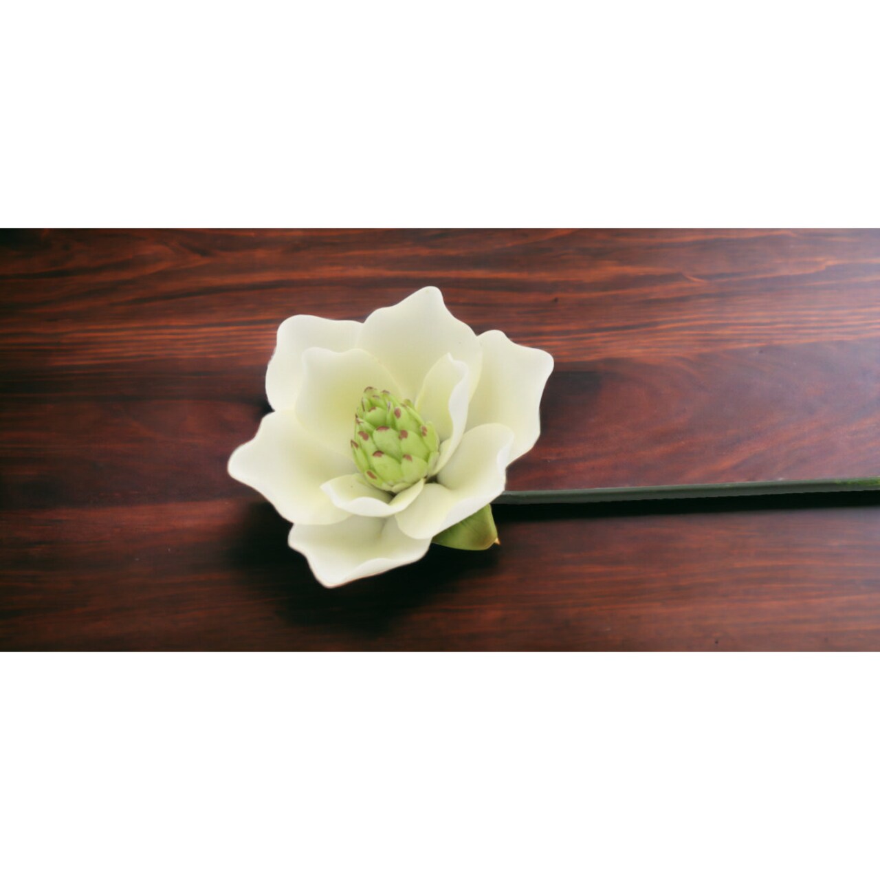 Ceramic Magnolia Flower with Stem High Quality Ceramic Indoor Decor or Gift Idea
